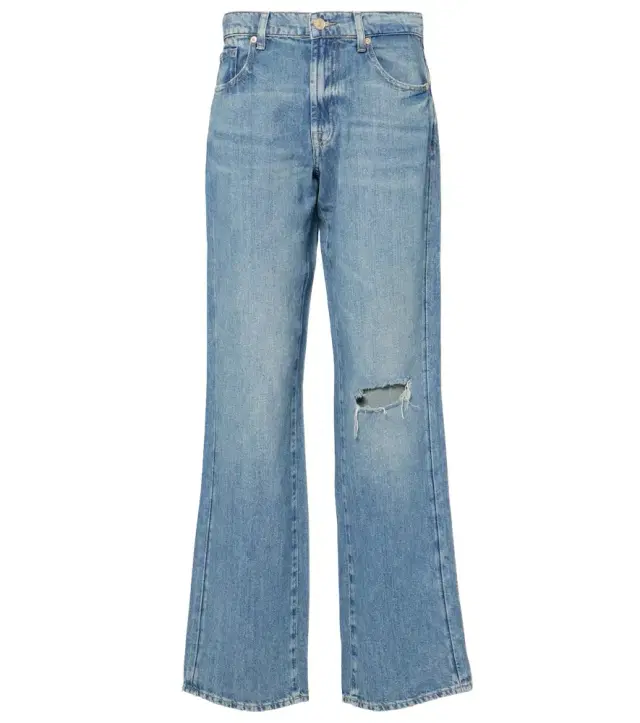 7 For All Mankind Tess distressed wide-leg jeans