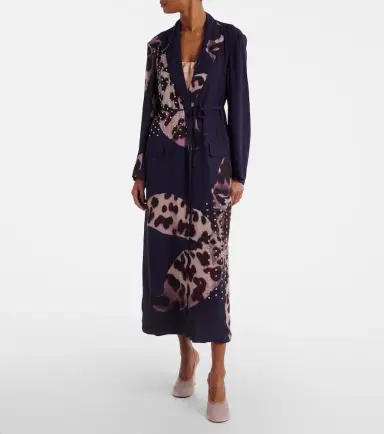 Dries Van Noten Printed embellished wrap dress | Thumbnail 3