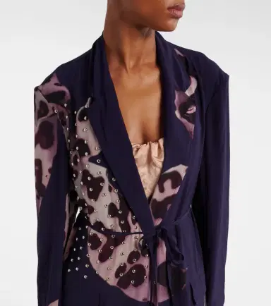 Dries Van Noten Printed embellished wrap dress | Thumbnail 5