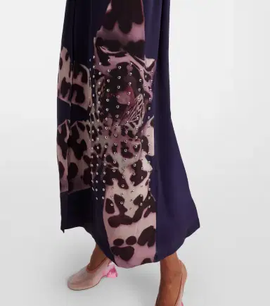 Dries Van Noten Printed embellished wrap dress | Thumbnail 6