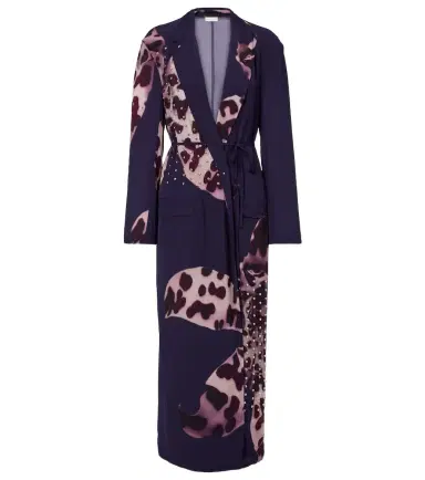 Dries Van Noten Printed embellished wrap dress | Thumbnail 1