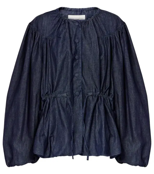Dries Van Noten Gathered denim blouse