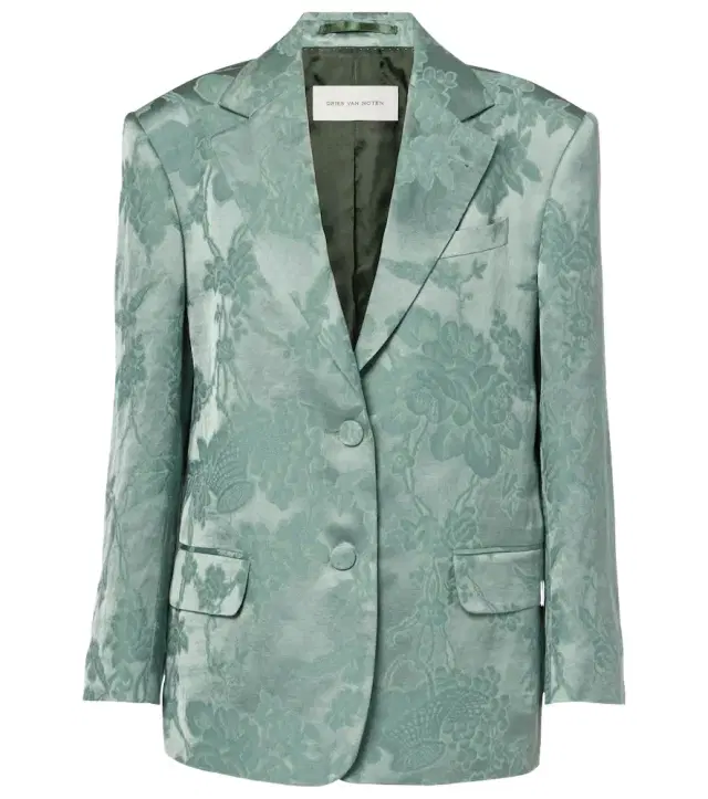 Dries Van Noten Linen-blend jacquard blazer