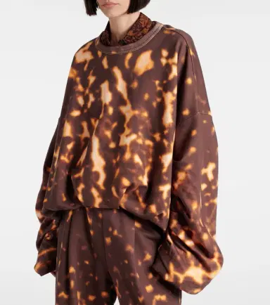 Dries Van Noten Printed gathered cotton sweatshirt | Thumbnail 3