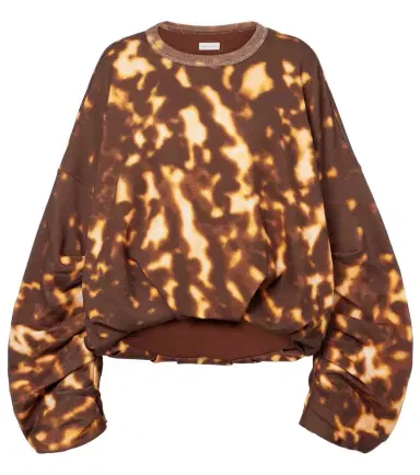 Dries Van Noten Printed gathered cotton sweatshirt | Thumbnail 1