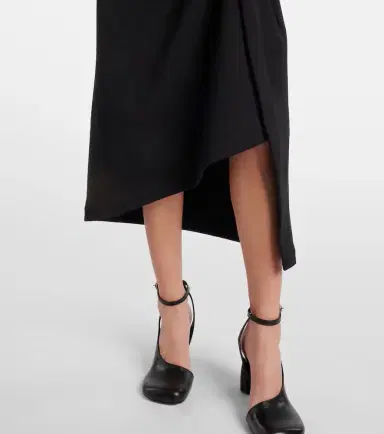 Dries Van Noten Draped asymmetric jersey midi skirt | Thumbnail 2