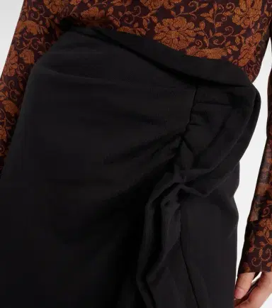 Dries Van Noten Draped asymmetric jersey midi skirt | Thumbnail 3