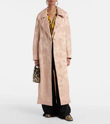Dries Van Noten Floral linen-blend jacquard coat | Thumbnail 7