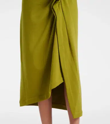 Dries Van Noten Gathered cotton midi skirt | Thumbnail 3