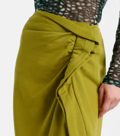 Dries Van Noten Gathered cotton midi skirt | Thumbnail 5