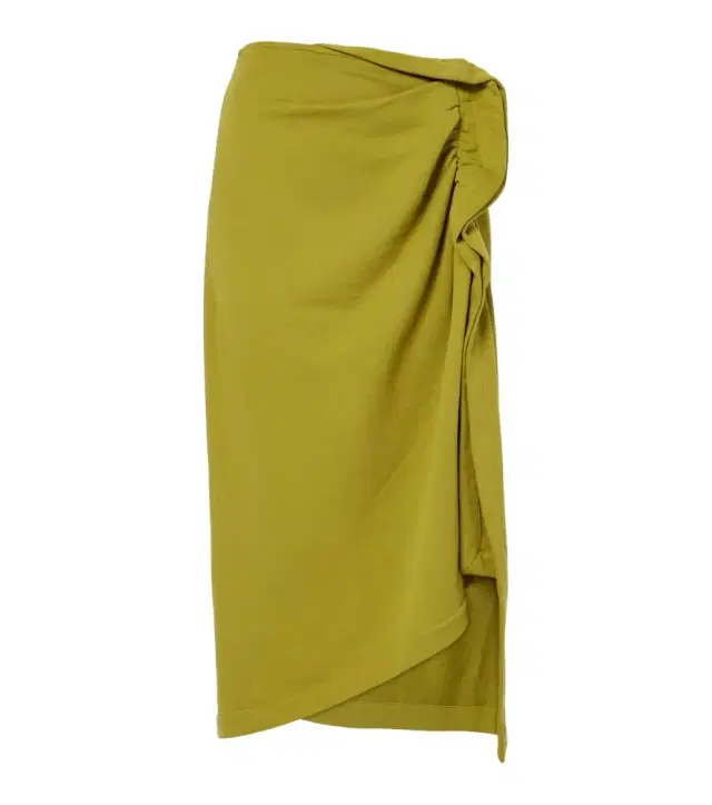 Dries Van Noten Gathered cotton midi skirt