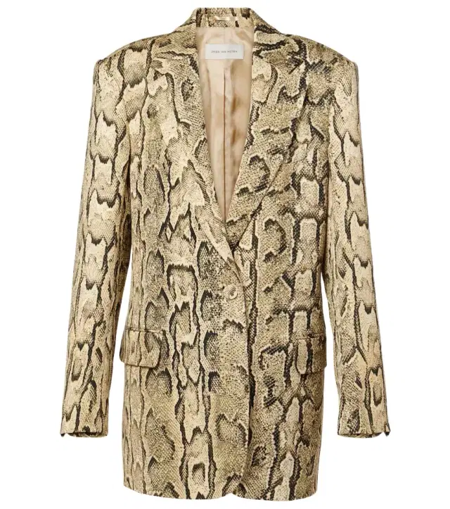 Dries Van Noten Snake-effect jacquard blazer