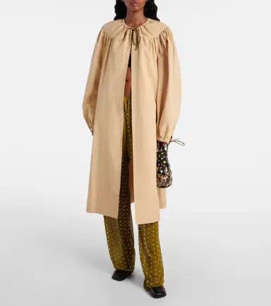 Dries Van Noten Gathered cotton poplin coat | Thumbnail 4