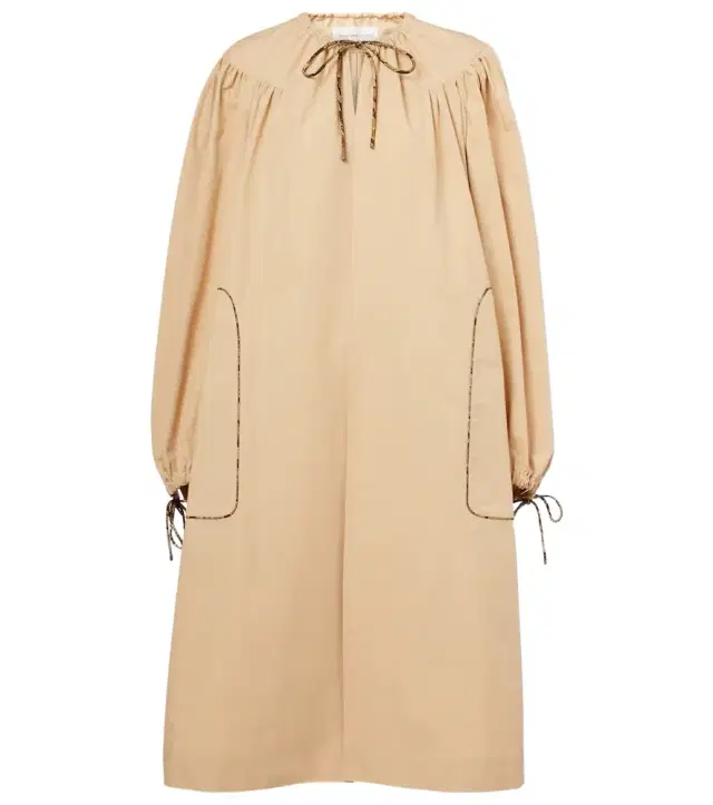 Dries Van Noten Gathered cotton poplin coat