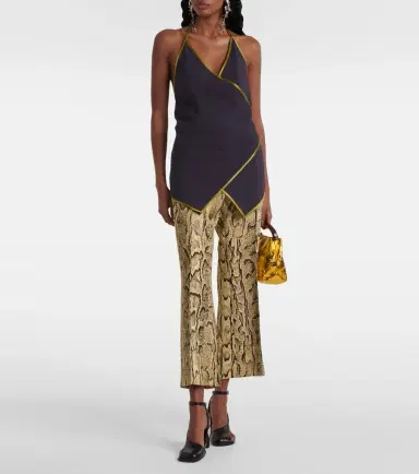 Dries Van Noten Crêpe satin wrap top | Thumbnail 2