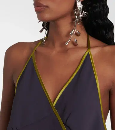 Dries Van Noten Crêpe satin wrap top | Thumbnail 3
