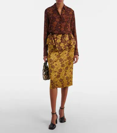 Dries Van Noten Floral ruffled midi skirt | Thumbnail 2