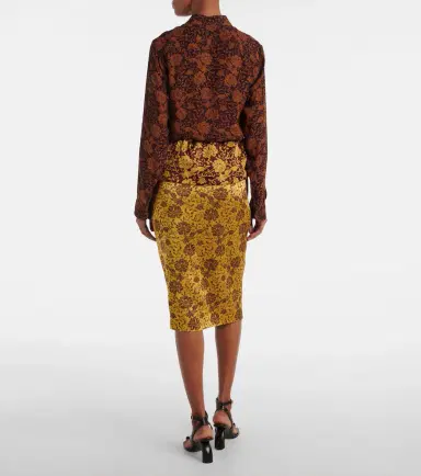 Dries Van Noten Floral ruffled midi skirt | Thumbnail 5