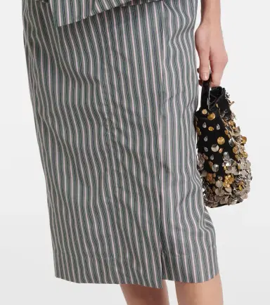Dries Van Noten Striped cotton poplin midi skirt | Thumbnail 2