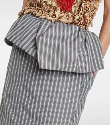 Dries Van Noten Striped cotton poplin midi skirt | Thumbnail 4