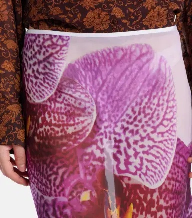 Dries Van Noten Printed silk midi skirt | Thumbnail 3