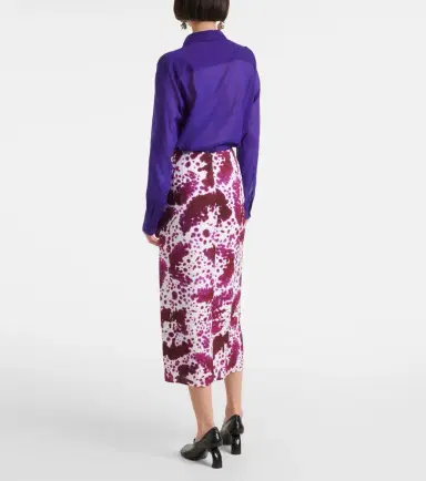 Dries Van Noten Gathered midi skirt | Thumbnail 4