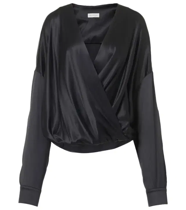 Dries Van Noten Silk-blend satin blouse