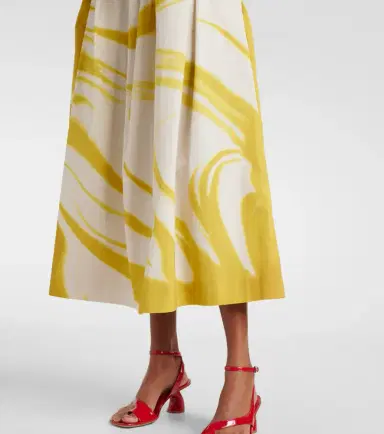 Dries Van Noten Printed cotton midi skirt | Thumbnail 3