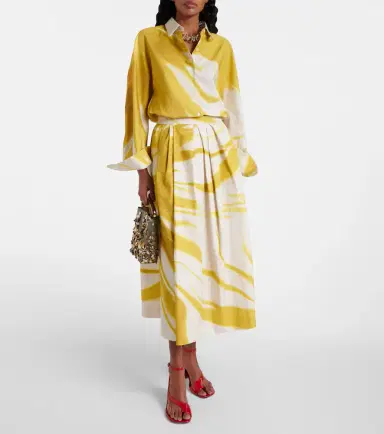 Dries Van Noten Printed cotton midi skirt | Thumbnail 5