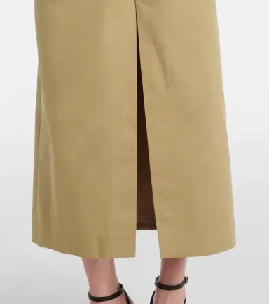 Dries Van Noten Belted pleated cotton midi skirt | Thumbnail 3