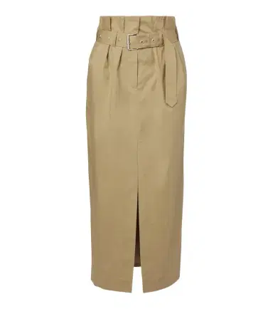 Dries Van Noten Belted pleated cotton midi skirt | Thumbnail 1
