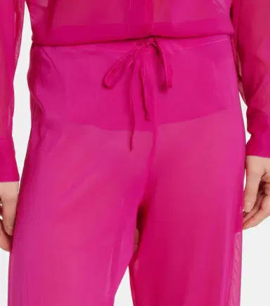 Dries Van Noten High-rise silk-blend wide-leg pants | Thumbnail 2
