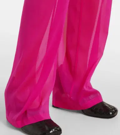 Dries Van Noten High-rise silk-blend wide-leg pants | Thumbnail 4