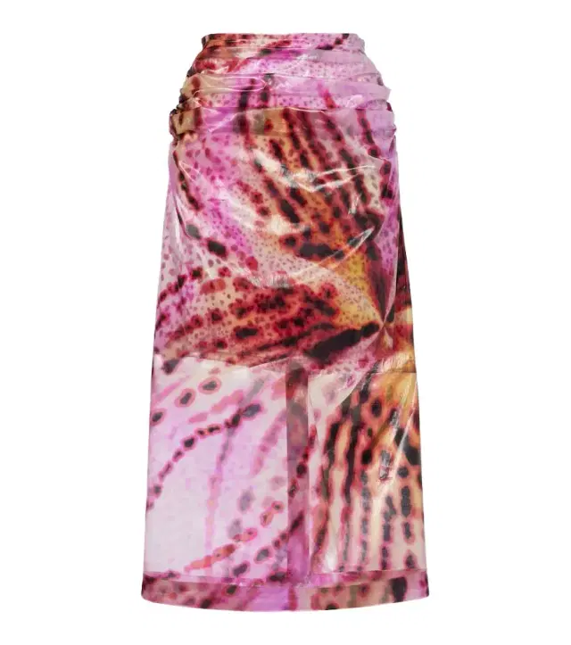 Dries Van Noten Sami printed gathered midi skirt