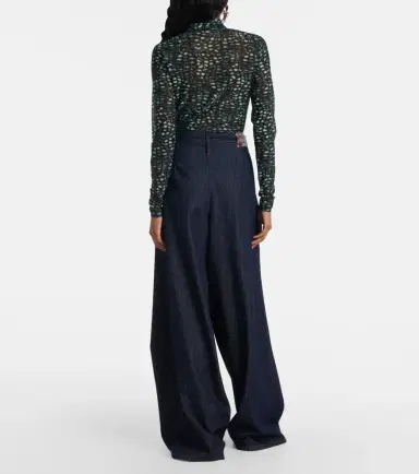 Dries Van Noten Pleated high-rise wide-leg jeans | Thumbnail 4