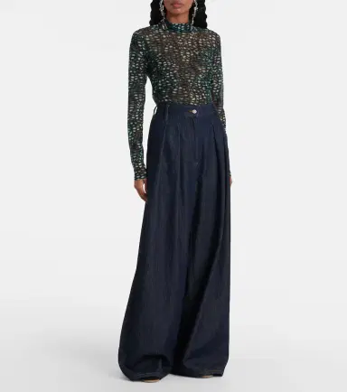 Dries Van Noten Pleated high-rise wide-leg jeans | Thumbnail 7