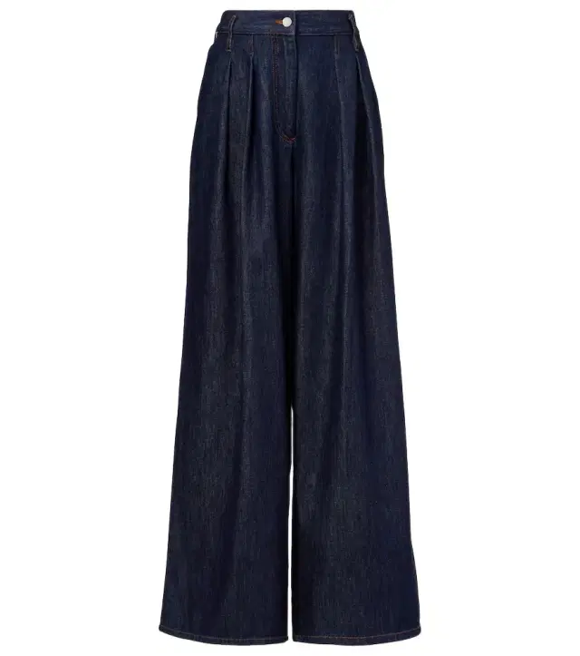 Dries Van Noten Pleated high-rise wide-leg jeans
