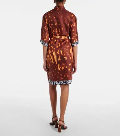Dries Van Noten Belted printed silk shirt dress | Thumbnail 4