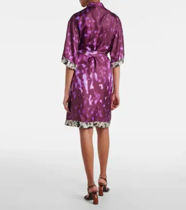 Dries Van Noten Belted printed silk shirt dress | Thumbnail 3