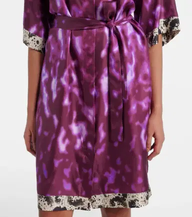 Dries Van Noten Belted printed silk shirt dress | Thumbnail 4