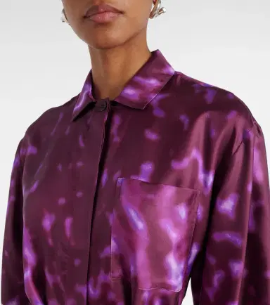 Dries Van Noten Belted printed silk shirt dress | Thumbnail 5