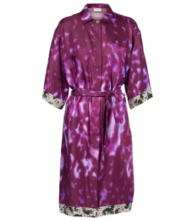 Dries Van Noten Belted printed silk shirt dress | Thumbnail 1
