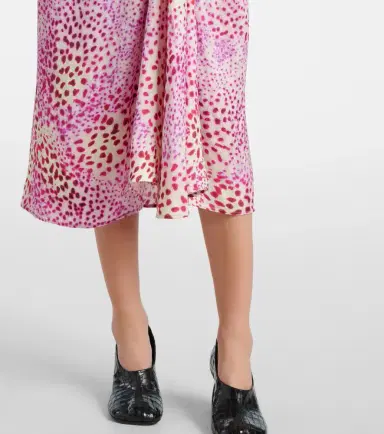 Dries Van Noten Printed satin midi dress | Thumbnail 3