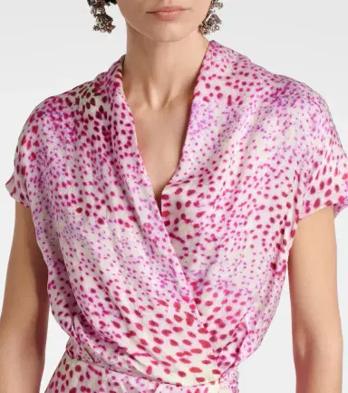 Dries Van Noten Printed satin midi dress | Thumbnail 4