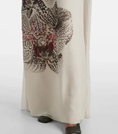 Dries Van Noten Beaded printed silk georgette gown | Thumbnail 5