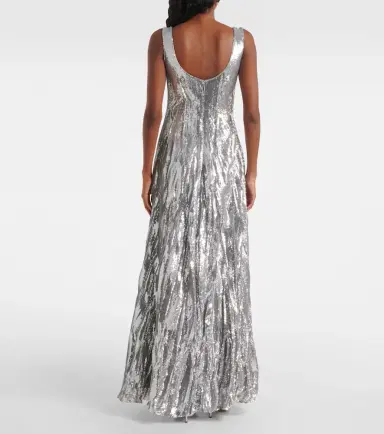 Marmar Halim Sequined silk-blend gown | Thumbnail 5