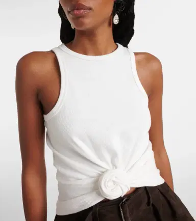 Magda Butrym Gathered cotton-blend tank top | Thumbnail 4
