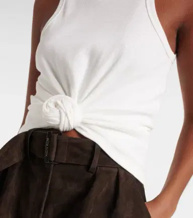 Magda Butrym Gathered cotton-blend tank top | Thumbnail 6