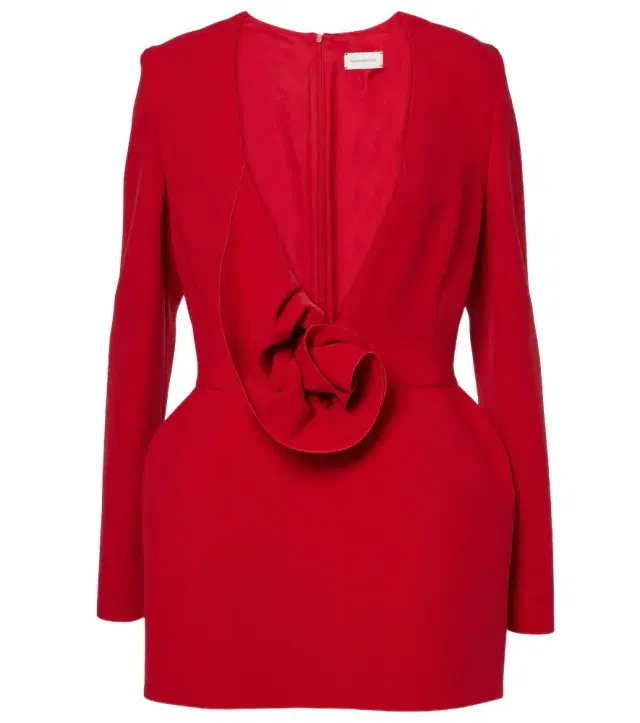 Magda Butrym Floral-appliqué wool-blend minidress
