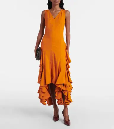 Bottega Veneta Ruffled midi dress | Thumbnail 2 Bottega Veneta Ruffled midi dress | Thumbnail 2